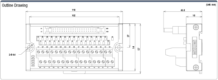 PLC-Connector Terminal Block (Mitsubishi Electric for I/O ... turck i o block wiring diagram 